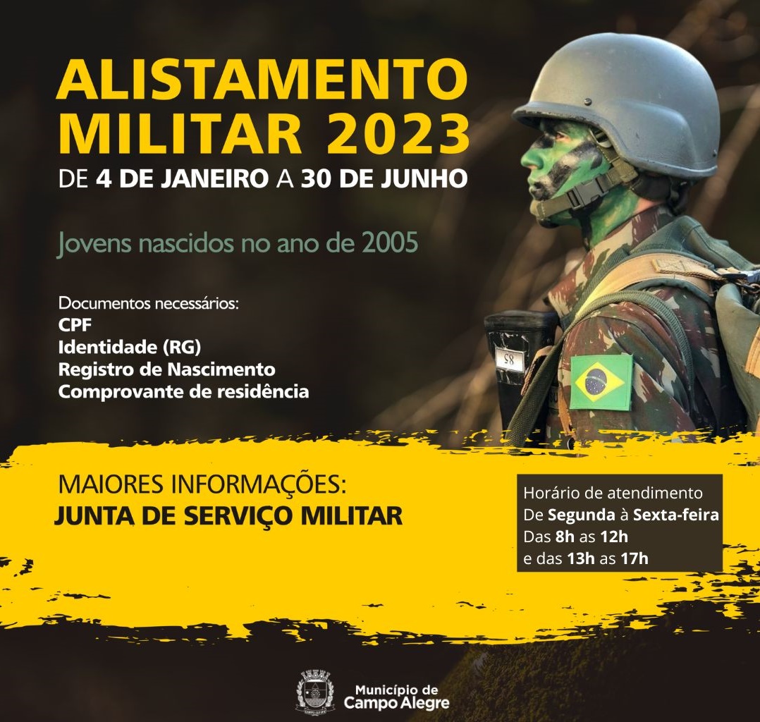 ALISTAMENTO MILITAR JÁ COMEÇOU E PODE SER FEITO PELA INTERNET